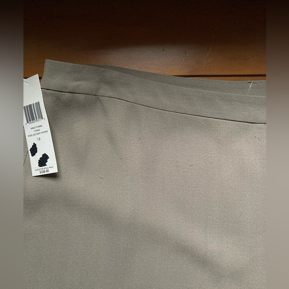 NWT Eileen Fisher Silk Georgette Wide Leg Pant in Stone Taupe - Size 12. - Picture 5 of 16